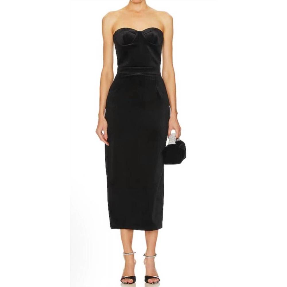 NEW THE NEW ARRIVALS moniquestrapless dress in black